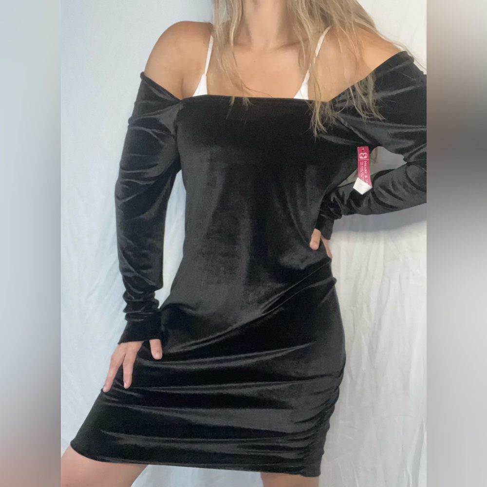 Velvet Off Shoulder Dress